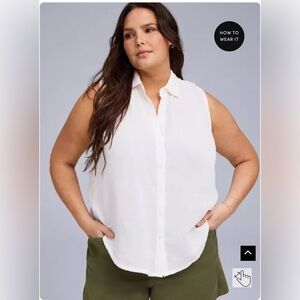 Torrid Belle Isle Button-Down Linen Shirt